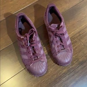 Maroon adidas all stars
